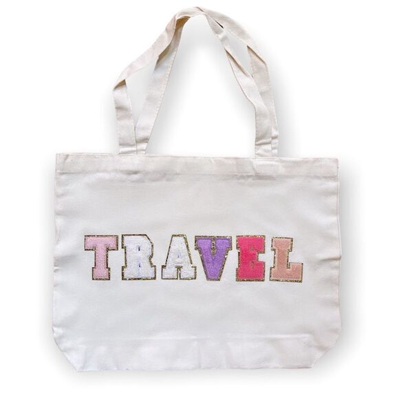 NWT Wool + Pepper Co. TRAVEL Varsity Letters Tote Bag - Picture 2 of 5